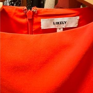 NWOT, Bright Coral “Likely”Dress
